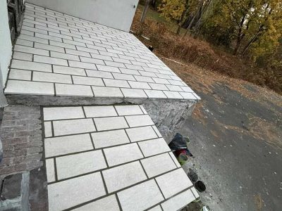 Outdoor Concrete Porch Installation